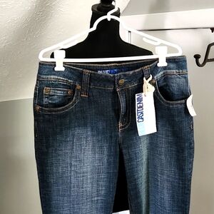 Blue Cast Denim Jeans, New, Women's SZ 14, Distressed Look, Wide Leg